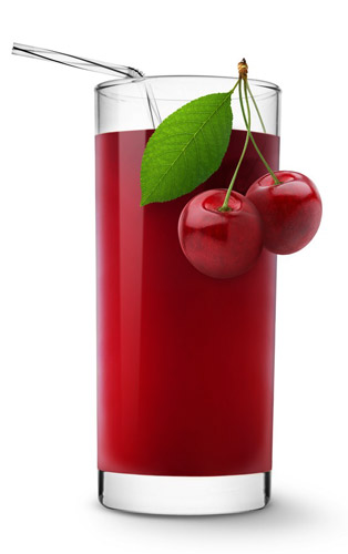 Verre de jus de cerise